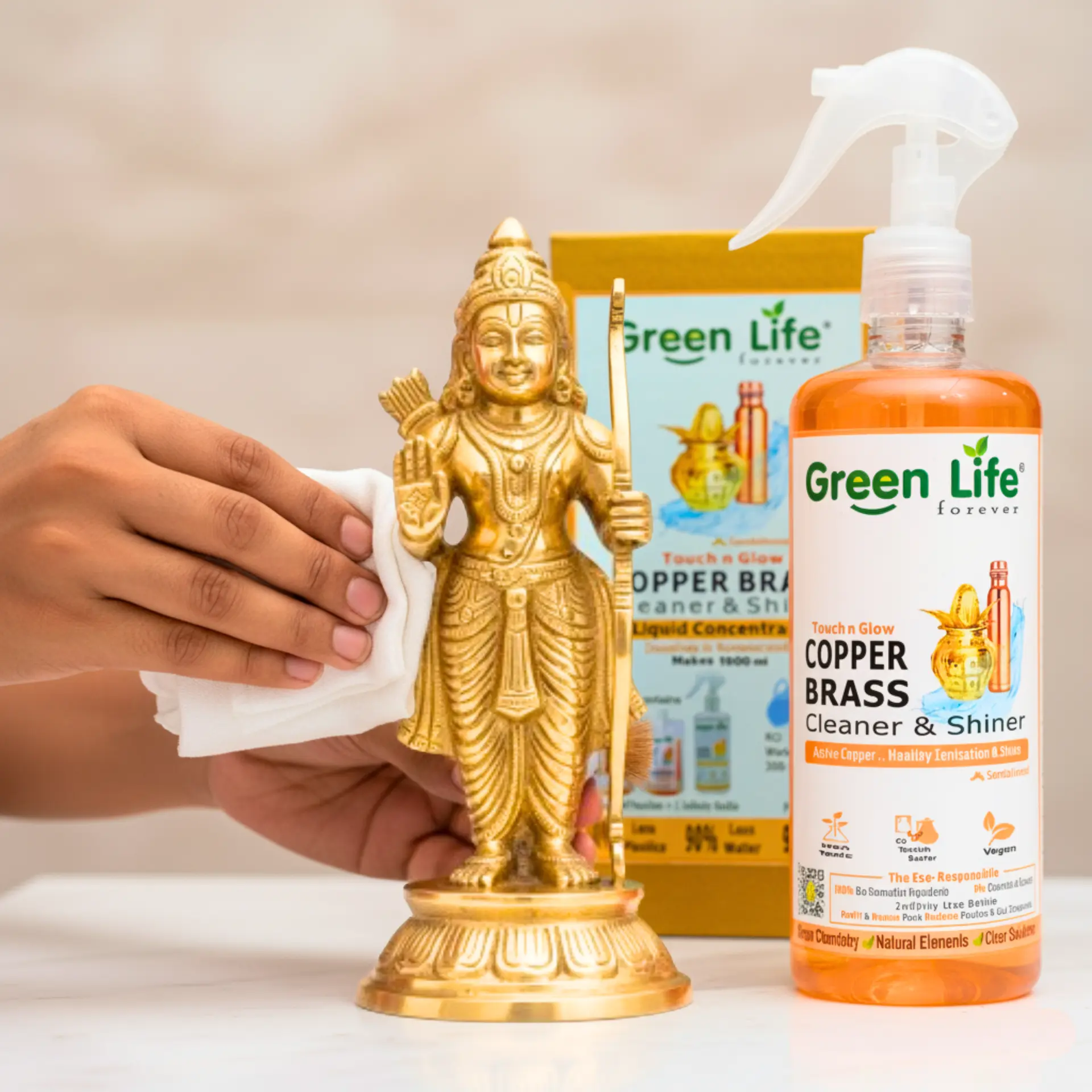 100% Vegan Copper Brass Bronze Cleaner from Green Life Forever