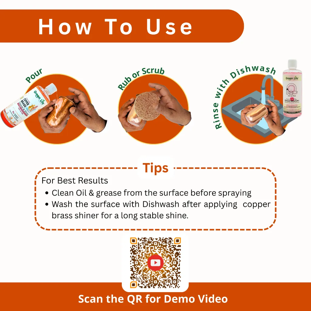 Green Life Forever Copper Brass Cleaner & Shiner Gel  400ml Plant Based, Non-Toxic Liquid  Instantly Removes Tarnish  Suitable for Tamba, Pital & Bronze Drinkware, Cookware, Idols & Diyas (2).webp