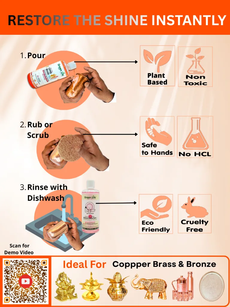 Green Life Forever Copper Brass Cleaner & Shiner Gel 800ml Pack (3).webp